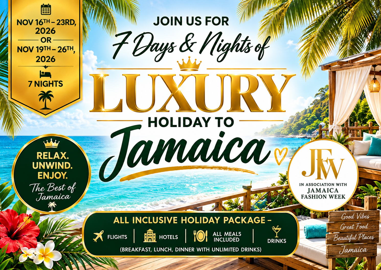 Steadfast Airlines Holidays 7 Days & Nights of Luxury Holiday to Jamaica Official Campaign Flyer